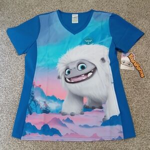 DreamWorks Tooniforms Abominable V-Neck Scrub Shirt Women's Size Small (NWT)